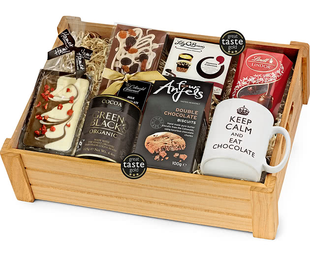 Anniversary & Wedding Chocolate Lover's Gift Set in Wooden Crate